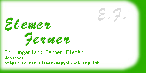 elemer ferner business card